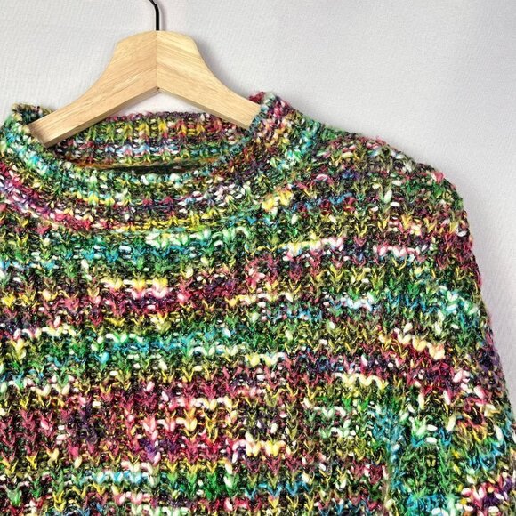 Code X Mode Nordstrom Colorful Knit Cropped Pullover Sweater S - Picture 3 of 4